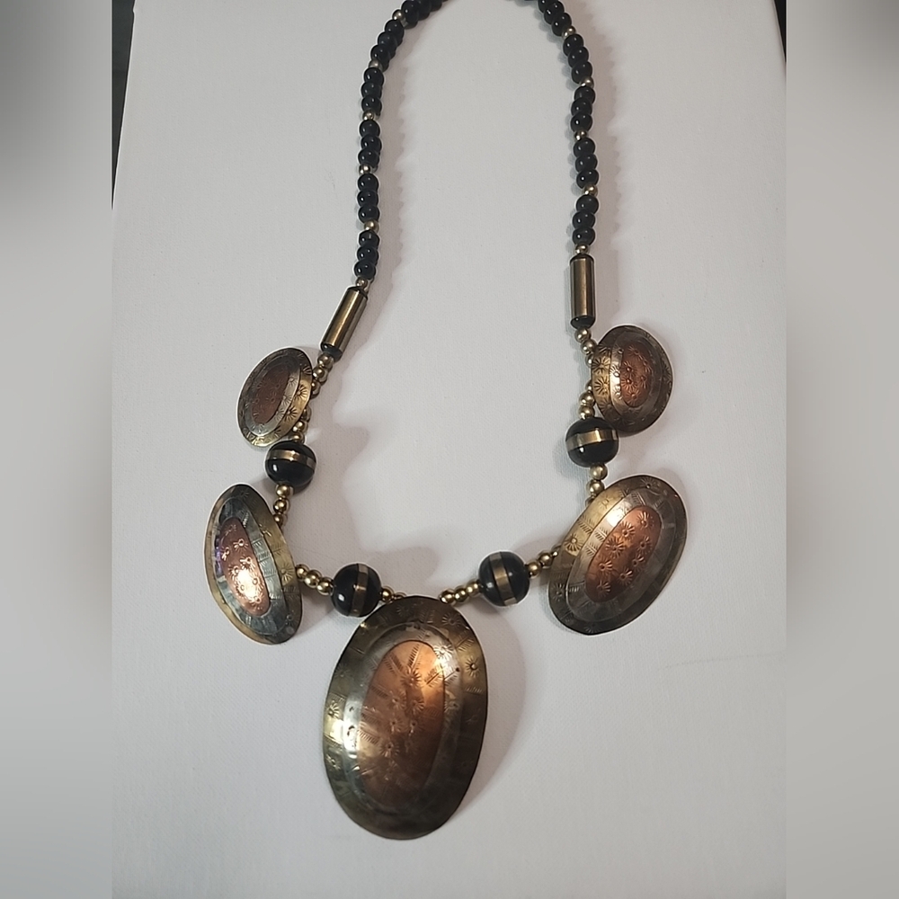 Vintage Mixed Metals Bib Necklace